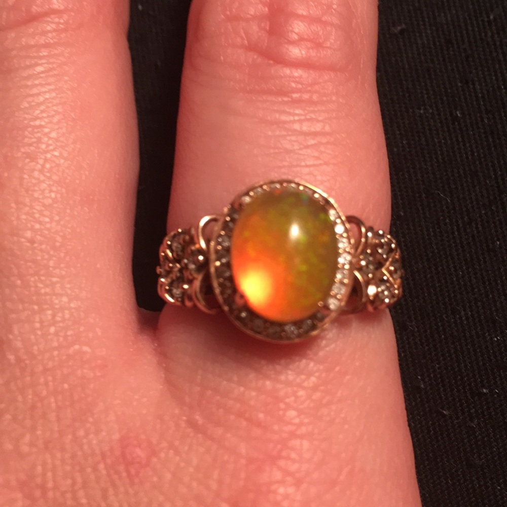 LeVian w/ Fire Opal 14k rose gold